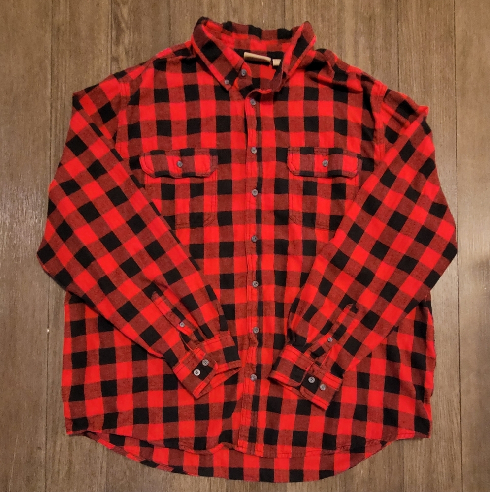 Buffalo Check Plaid Button Down Shirt Men's Size 2XL